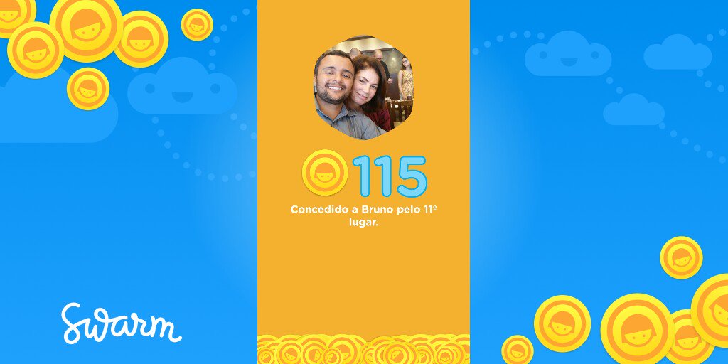 Acabo de receber 115 moedas de bônus por ter chegado em 11º lugar no placar do Swarm <a href="/swarmapp/">Swarm by Foursquare</a>