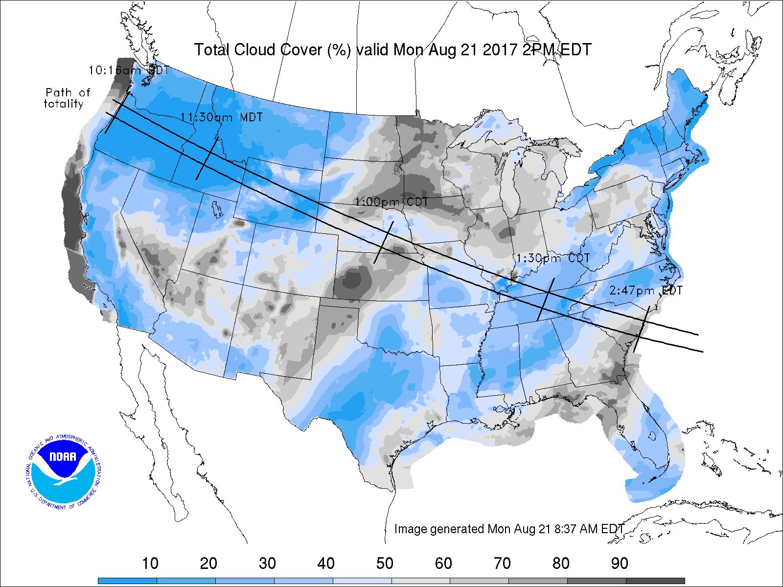 Cloud Cover Forecast Map National Weather Service On Twitter: "Updated Eclipse Cloud Cover Forecast  Is Good News For The Nw And Much Of The Se! Central U.s. May Not Be Too  Happy. Https://T.co/Qfldqel3Qv Https://T.co/7Bstnsod9G" / Twitter
