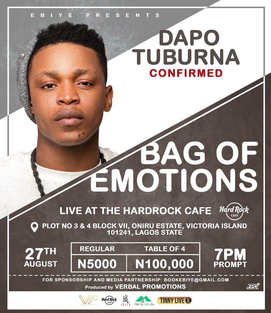 MzOyindolly's tweet photo. We are Pleased to Announce We are a Proud Supporter of #BagsOfEmotions Event Coming Soon.
Host: @ComedianEbiye https://t.co/mTixBc0tuZ