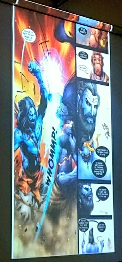 gold1otoko's tweet photo. Discussing the thoughts behind the creation of Ravanayan. @WolverineGoel @HolyCowEnt #ComicConAtSIMC @ComicConIndia https://t.co/Y4MQQUnbKD