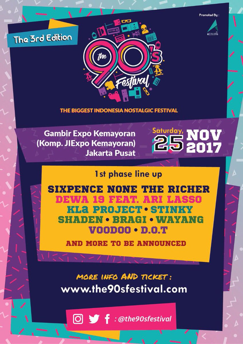infobogor's tweet image. 25 Nov | @the90sfestival 1st phase line up @sixpencemusic  @DE19WA  @KLaProject  @stinkyband  @wayangofficial  dll