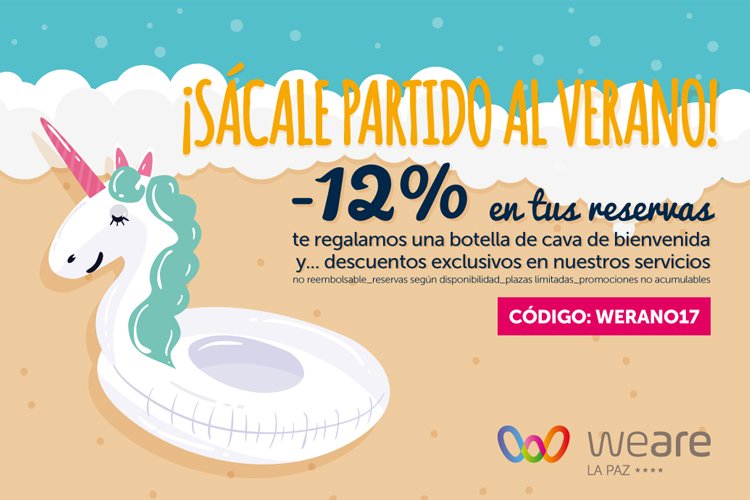 WeareLaPaz's tweet photo. El verano aun no ha terminado, sigue #Weraneando en @WeareLaPaz los mejores descuentos y ventajas solo en https://t.co/RRVBx2z2i2
#WERANO17 https://t.co/wxxkdUPteF
