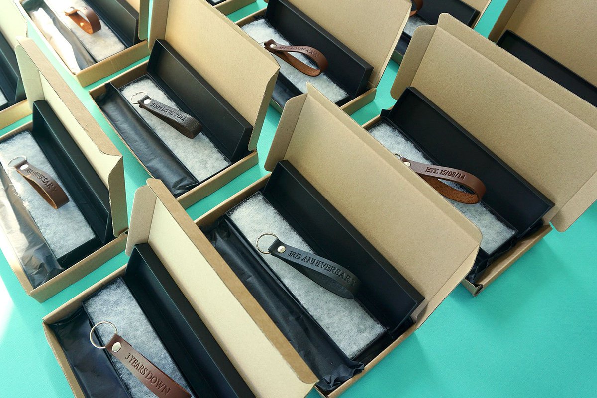 A little peek at what we’ve been making in the studio lately – lots of 3 year anniversary keyrings #anniversarygift etsy.me/2wqyDrx