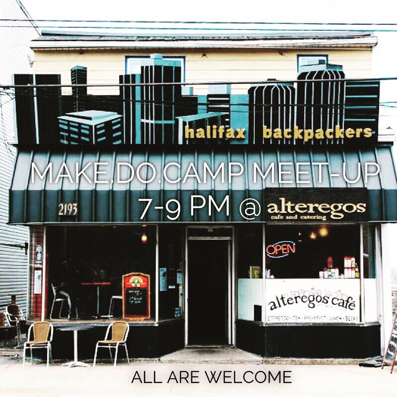 Tomorrow night! Make.Do.Camp. meet and greet <a href="/alteregoscafe/">Alteregos</a> from 7-9pm #allwelcome #grownupcamp