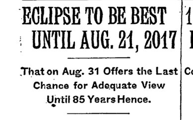 85 years ago, NYT reported that after the total eclipse of 1932, the next opportunity to study one would be today. nyti.ms/2uYKRHE