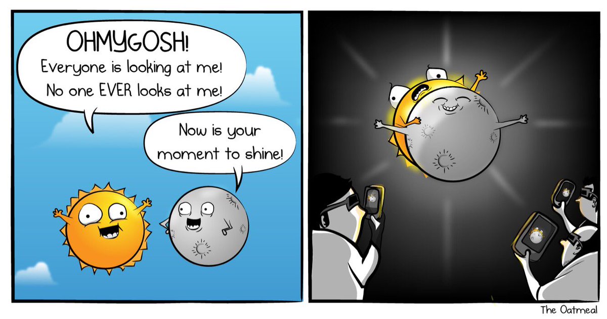 Oatmeal's tweet image. Now is your moment to shine. 🌕