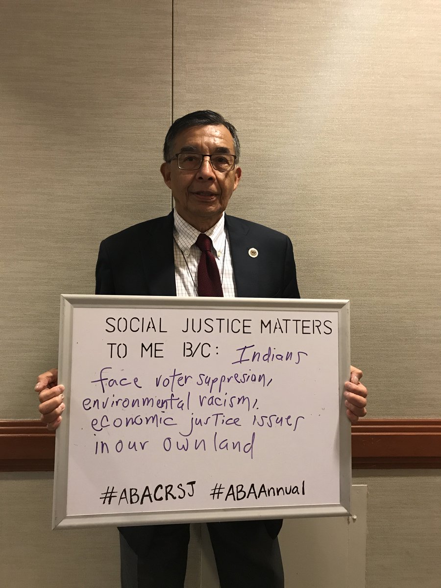 ABA_CRSJ's tweet photo. Former CRSJ Chair Kirke Kickingbird shares why #socialjustice matters to him #ABAAnnual #ABACRSJ https://t.co/b0uBSYENaY