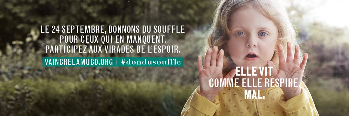 Vaincre la Mucoviscidose lance sa nouvelle campagne de communication 2017-2019 ! bit.ly/2fZARHn 
#dondusouffle #virades2017