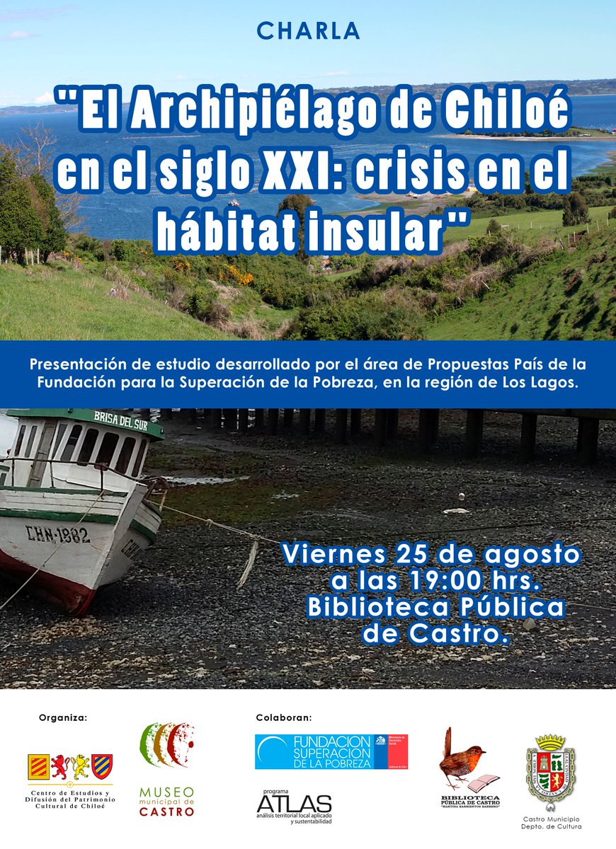 museodecastro's tweet photo. Los cambios que ha vivido el archipiélago de Chiloé, presentación estudio de @superarpobreza. Viernes 25  a las 19 h en la @BibDeCastro https://t.co/JHl54d1t2q