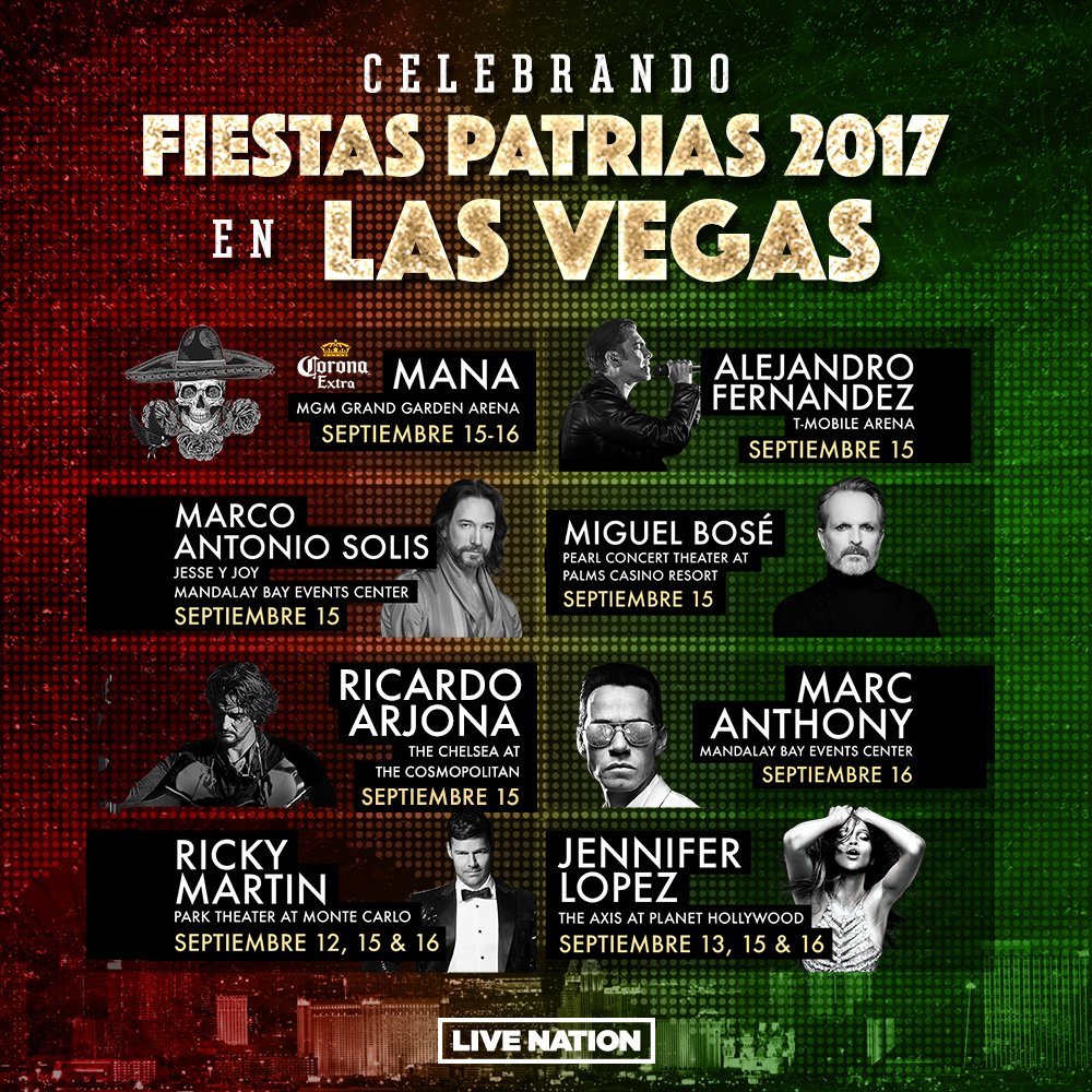 InVEGASMagazine's tweet image. 🇲🇽 #ElGritoInVegas @LiveNationVegas con @alexoficial @manaoficial @MarcoASolis @BoseOfficial @ricky_martin @JLo @Ricardo_Arjona @MarcAnthony