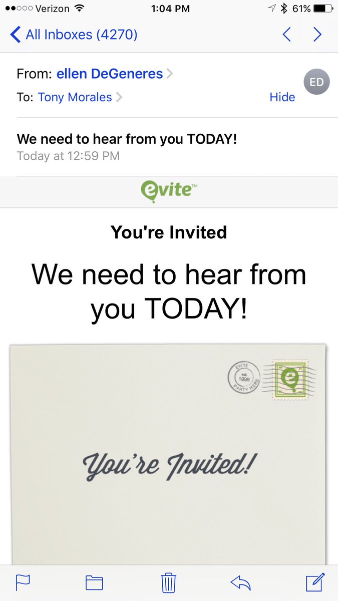 Hey <a href="/TheEllenShow/">The Ellen Show</a>, you could have just shot me a text...