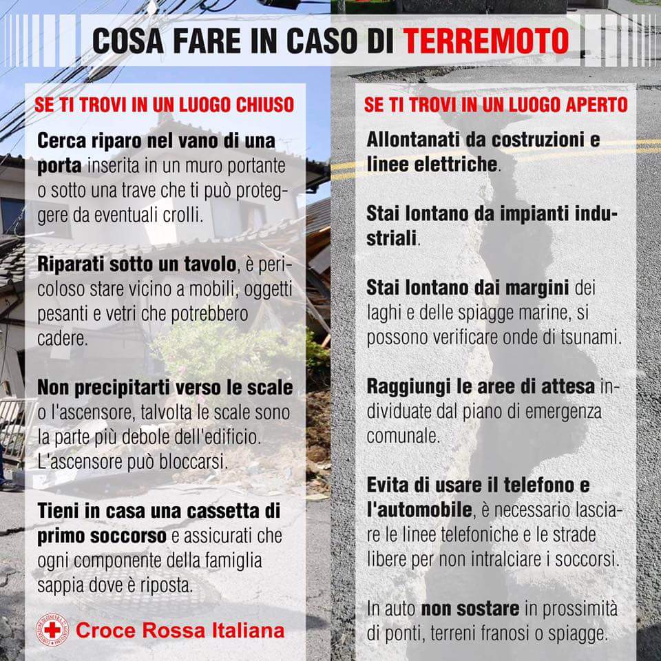 #Terremoto a #Ischia, i consigli della #CroceRossa in caso di ulteriori scosse.