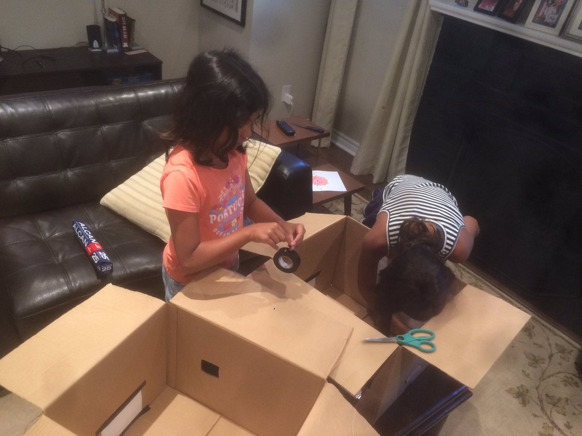 CSHarrop's tweet photo. Making pinhole projectors with the kids #SolarEclipse2017 https://t.co/sD2REB3tyL