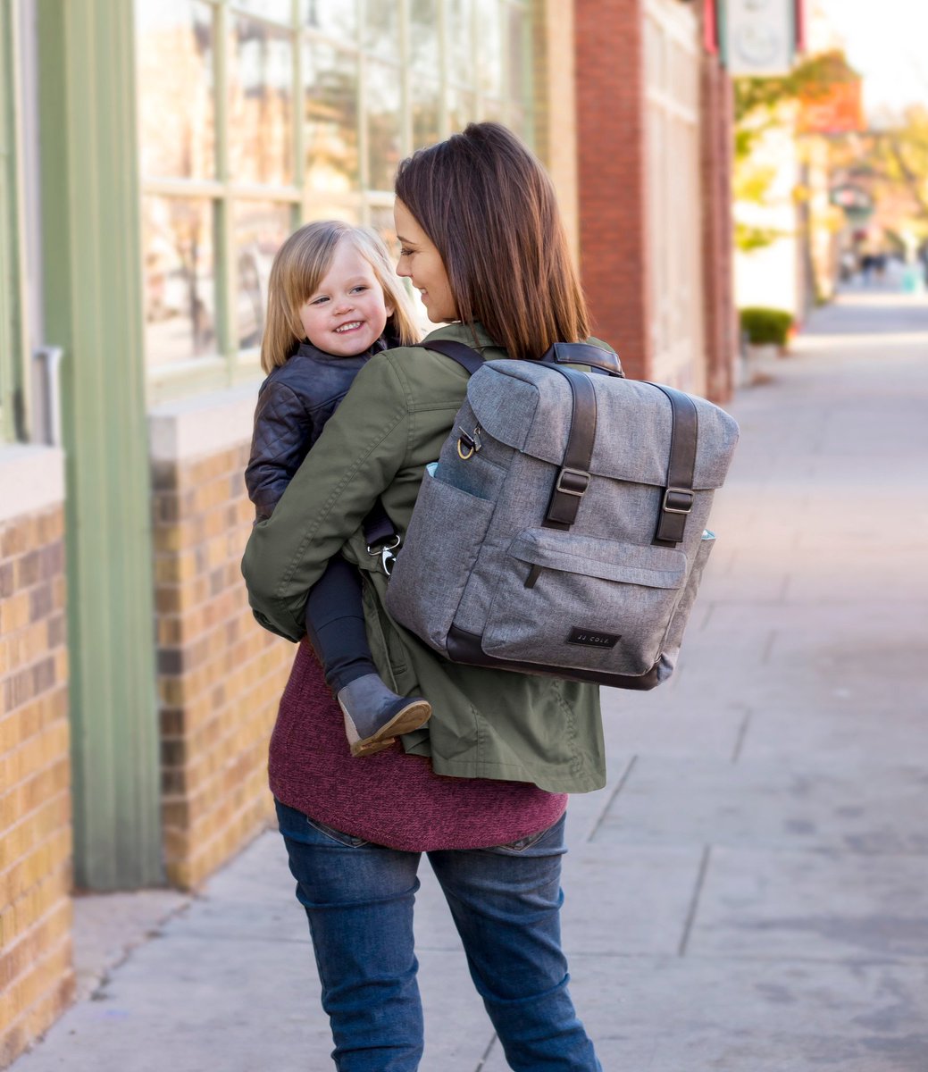 Wear our Heathered Gray Knapsack as a backpack, shoulder tote, crossbody bag—or attach it to your stroller! #bag amzn.to/2uGlBEL