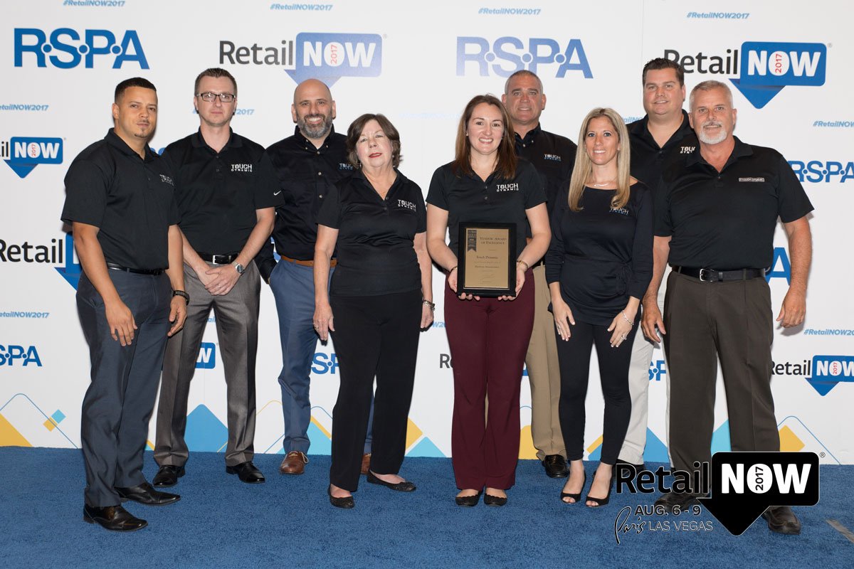 InsideRSPA's tweet photo. Congrats to #HardwareManufacturer Gold winner: @TouchDynamic ! Thanks for your service to the industry! #RSPAVAE #RetailNOW2017 https://t.co/6p2tAUrFgg