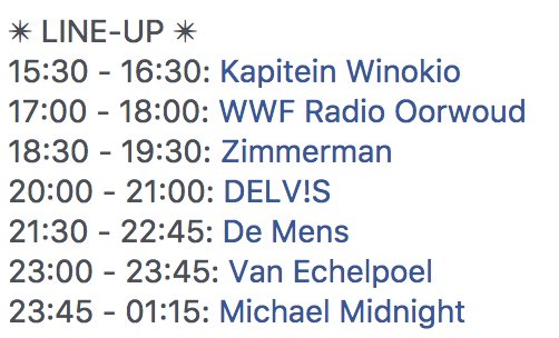 #TRAX17 komt dichter en dichter! Tijd om je voor te bereiden. Check hieronder alvast wanneer je favoriete band komt! :D