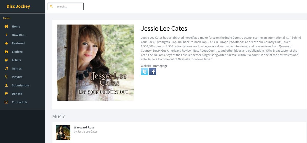 Honored to be a Featured Artist on Disc Jockey Global from 8/21 - 8/27! Hope you all will check out my page: discjockey.global/artists/jessie…