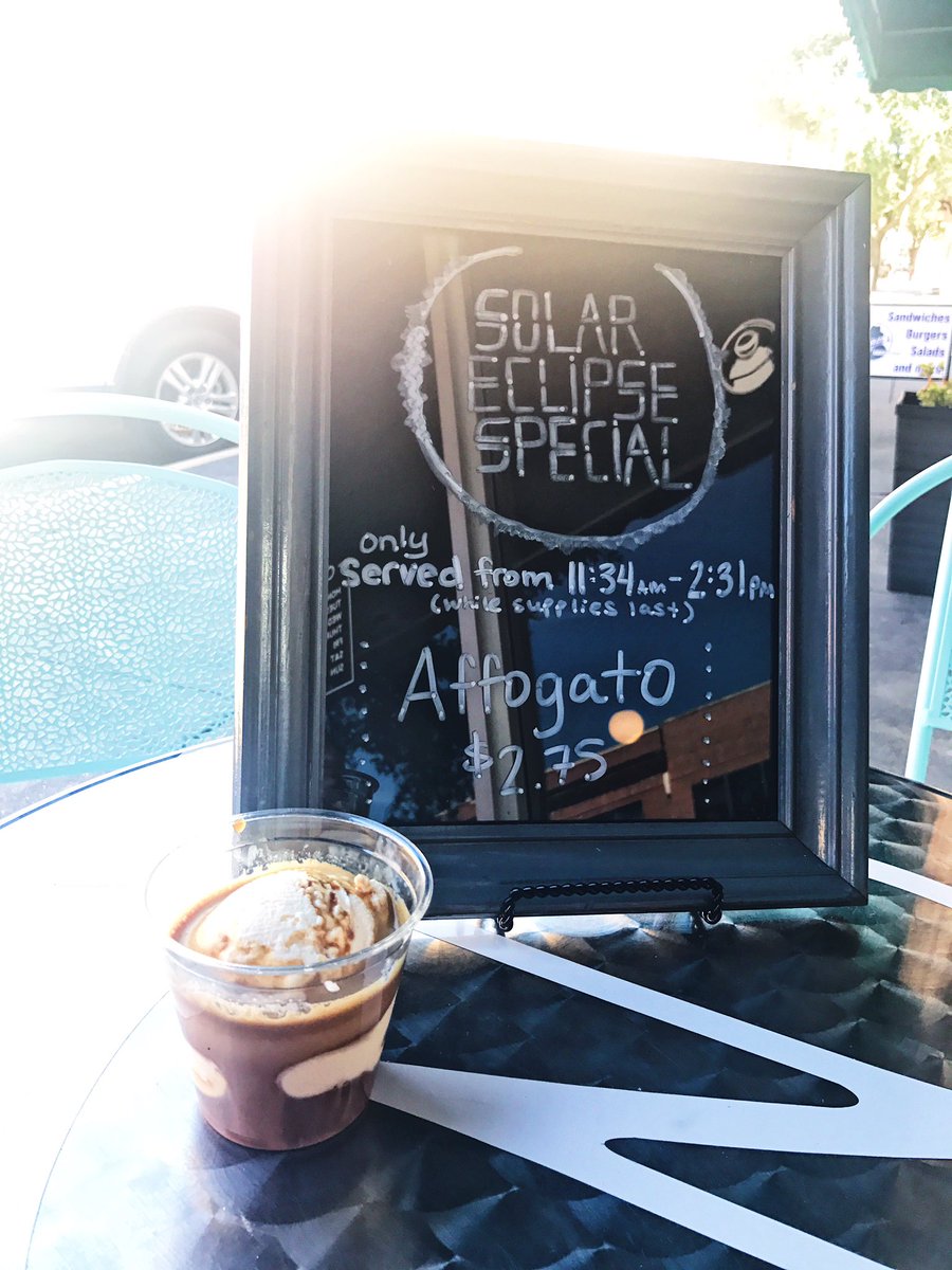 SOLAR ECLIPSE SPECIAL 11:34-2:31! Affogatos! :) Come see us!