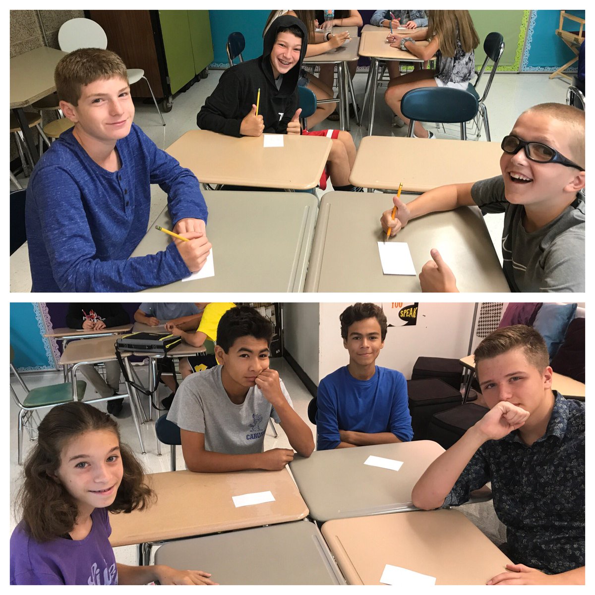 8th grade blue team students in LA class! #cmsopeningday <a href="/109Caruso/">Caruso Middle School</a>