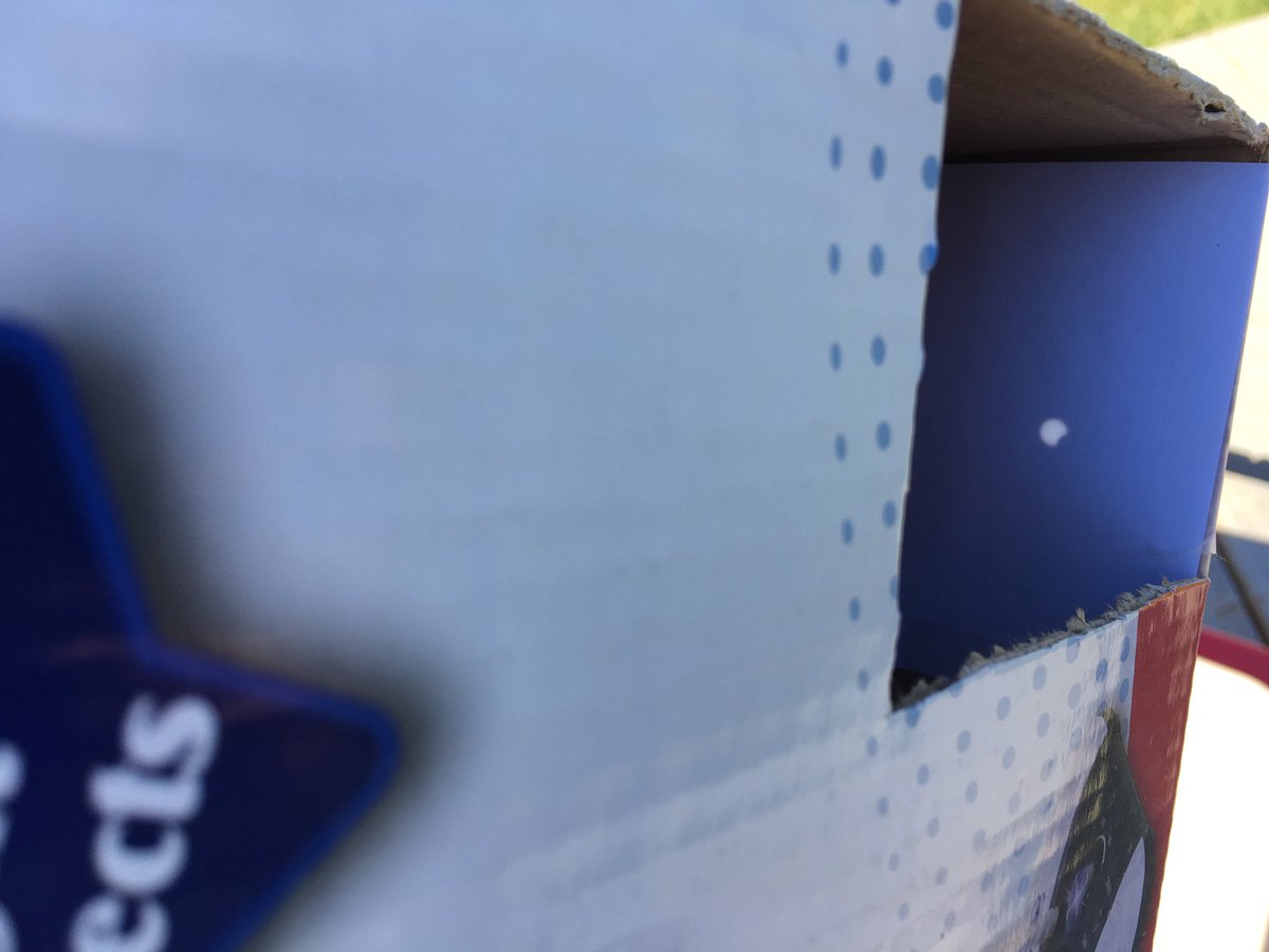 dchernishenko's tweet photo. @PQuinlanGlobal Pin hole camera working great as the eclipse begins! https://t.co/GfFmvw86ze