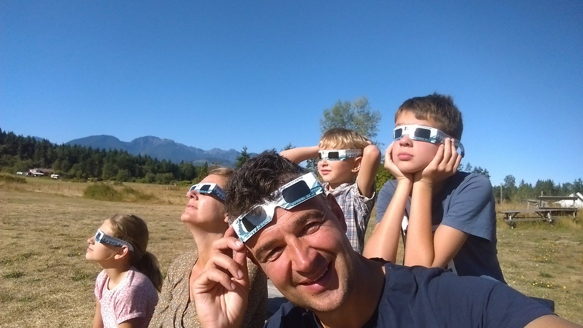 Watching the Eclipse, near Seattle... Wonderful!!! #Eclipse2017