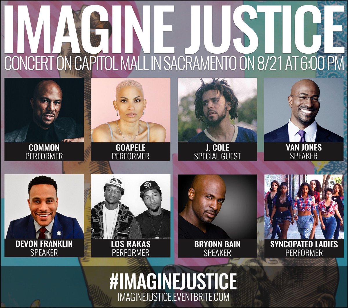 #ImagineJustice ft. @Common <a href="/JColeNC/">J. Cole</a> <a href="/Goapele/">Goapele</a> <a href="/VanJones68/">Van Jones</a> + more will be live streamed starting at 6 PM PST: bit.ly/2vScoJI