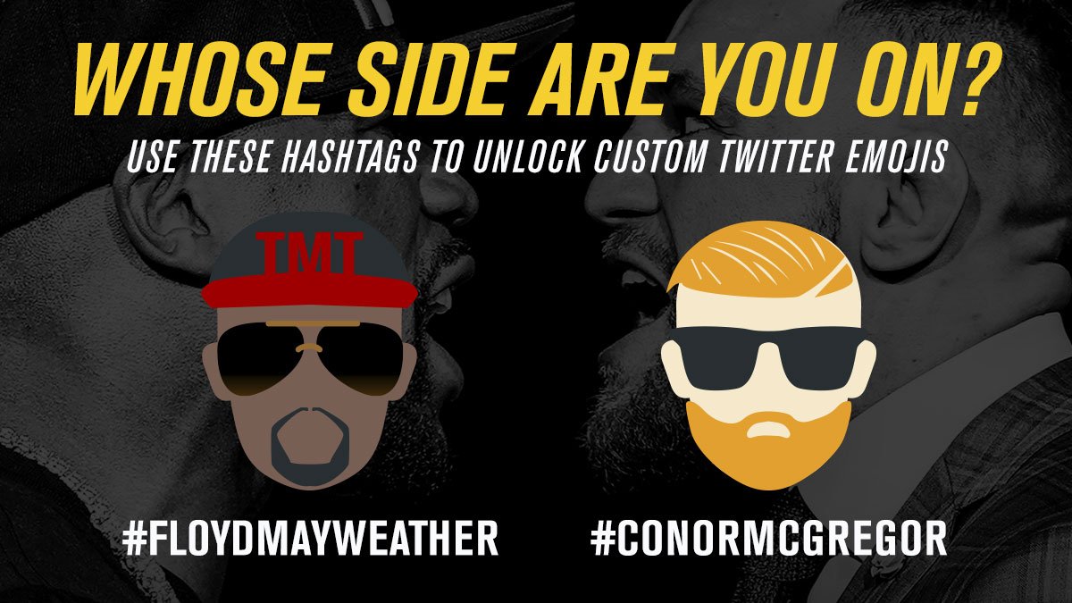 Whose side are YOU on?! 

Use #FloydMayweather or #ConorMcGregor to show your support leading up to #MayweatherMcGregor!