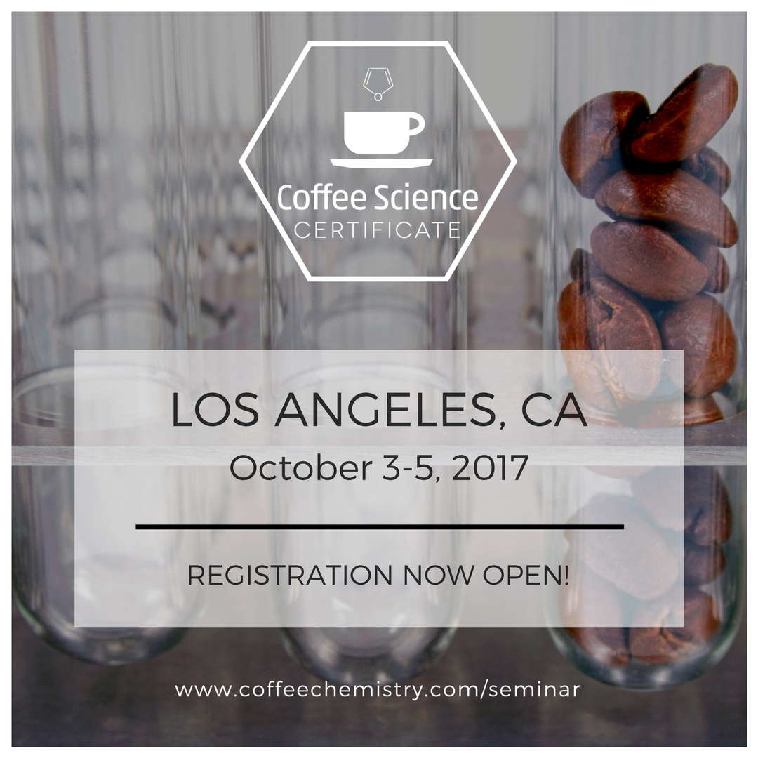 coffeechemistry's tweet photo. Don't miss a chance to attend a 3-day Coffee Science Certificate (CSC-1) seminar in Los Angeles, CA. https://t.co/fJrWM99qxX #coffeescience https://t.co/X85ornSMBi