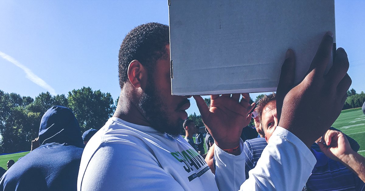 Seahawks's tweet photo. 😎 #SolarEclipse2017 https://t.co/FMkriNx3xv