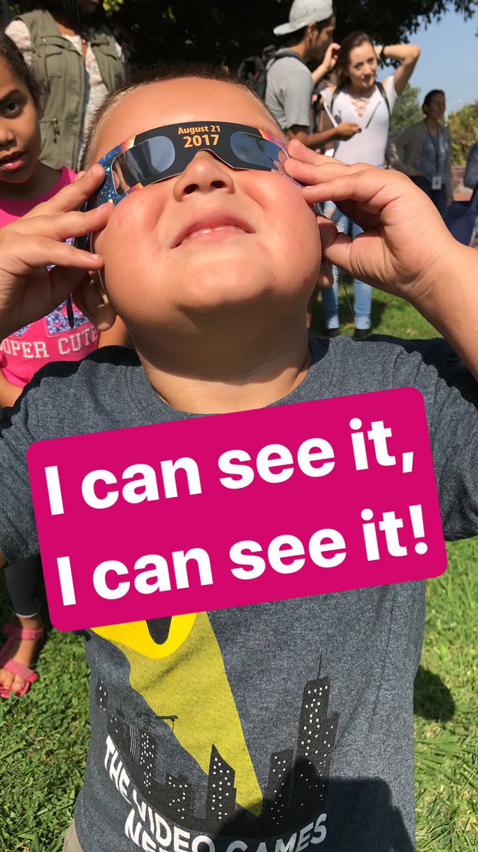 Boy looking at the eclipse