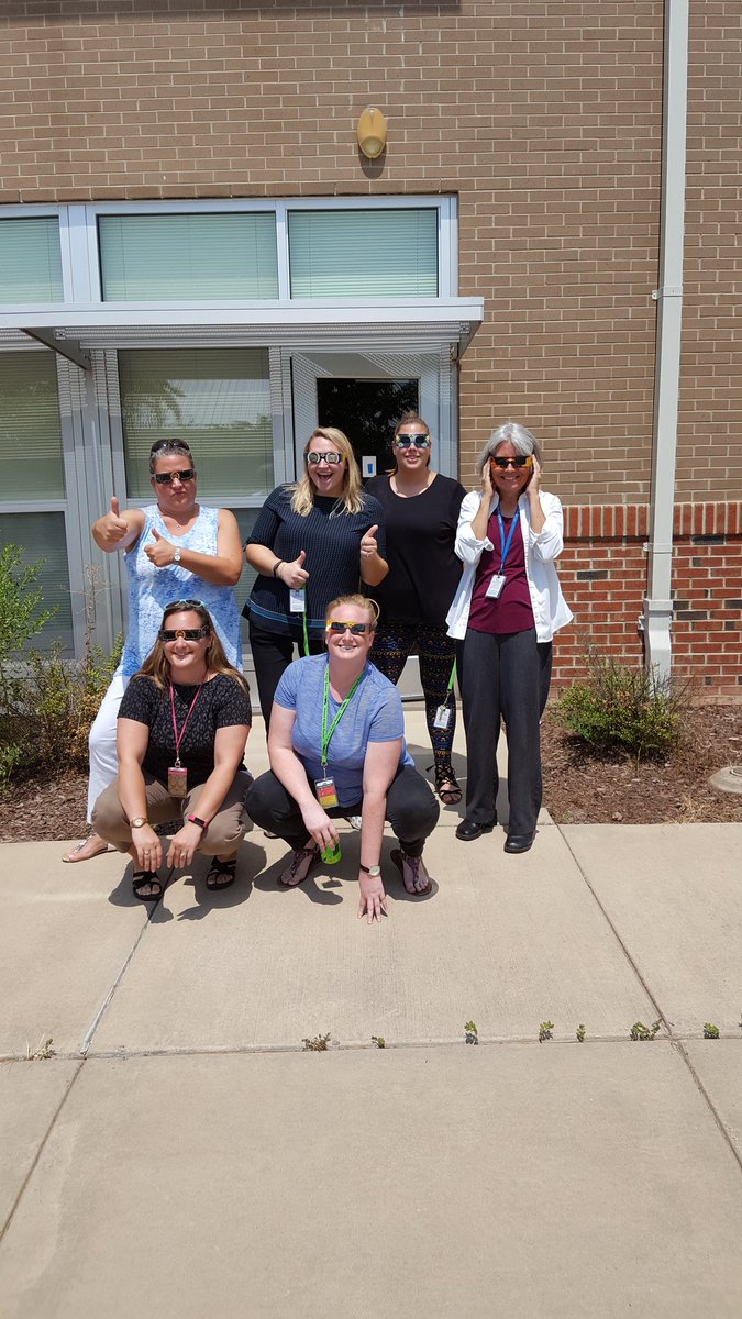 Third grade teachers checking out the solar eclipse! So exciting!