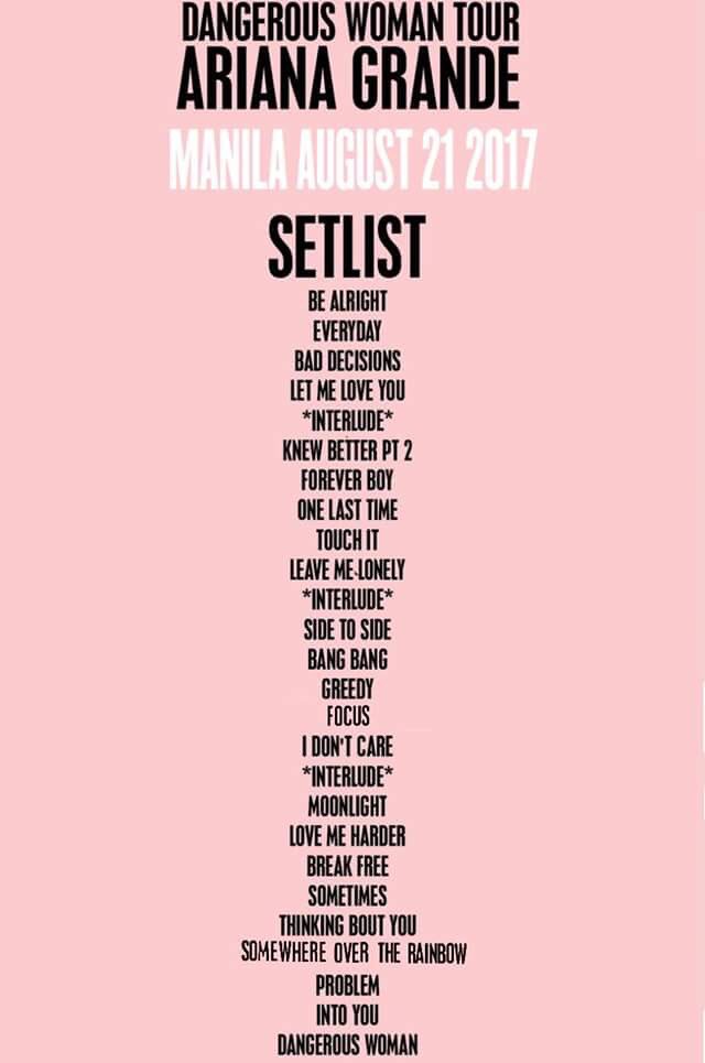 SMART On Twitter Dangerous Woman Tour Manila Setlist DWTourManila smart-on-twitter-dangerous-woman-tour-manila-setlist-dwtourmanila