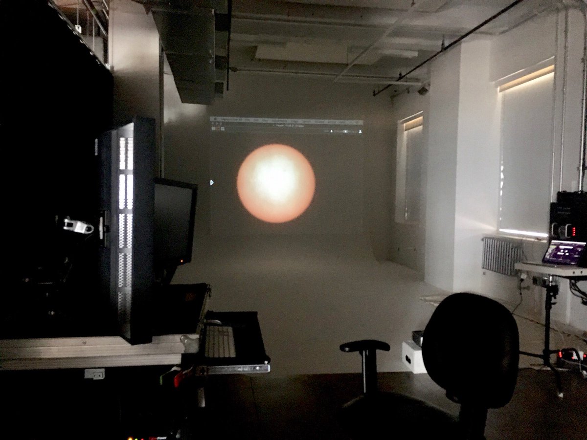 IndustrialColor's tweet photo. Prepping for #eclipse2017 with equipment set up on the terrace and a viewing stream on the cyc! #eclipsewatch #eclipse #industrialcolor #nyc https://t.co/05xPVHK1rf