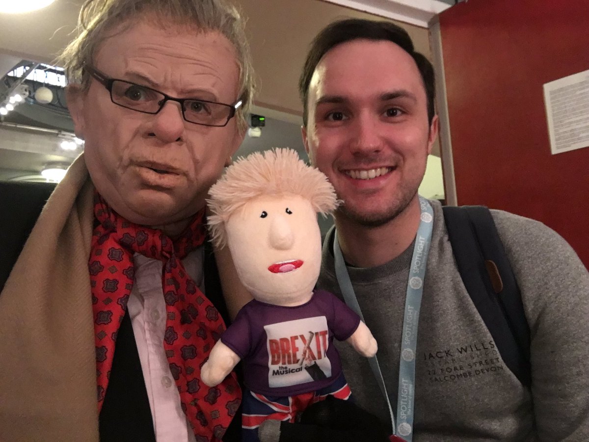 westendproducer's tweet image. With Boris Johnson teddy and @TSteedonHarrop! My Jean Valjean teddy has a new friend. @BrexitMusical #dear