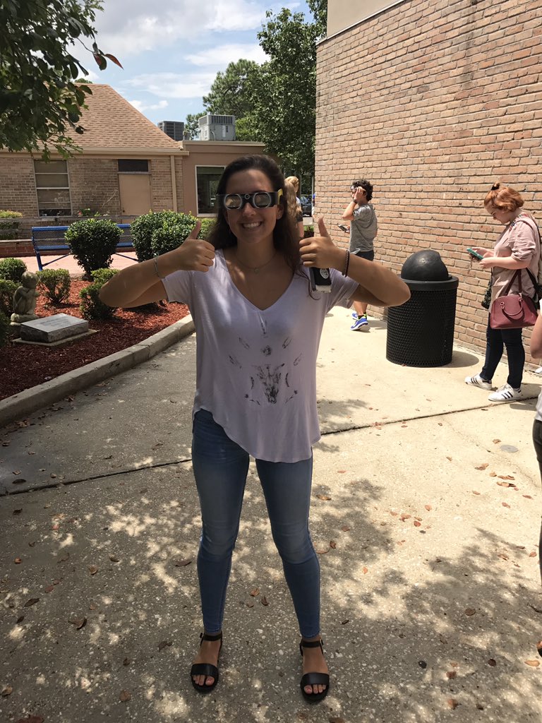 mrsrlovisa's tweet photo. Checking out the beginnings of the eclipse at lunch time. @stmsaints #stmus https://t.co/3BPfKjLURn