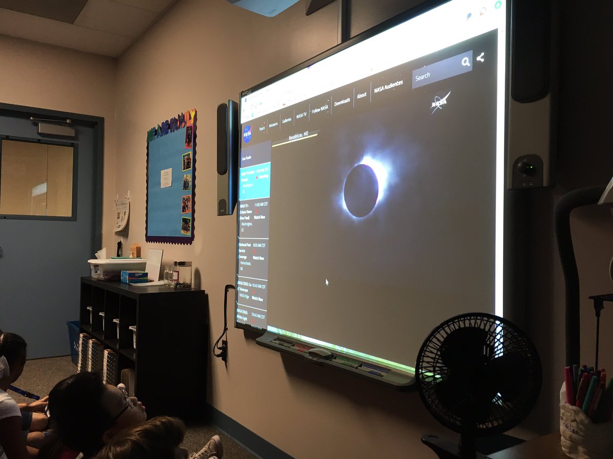 Watching the historical eclipse during recess! #creechpride #EclipseDay