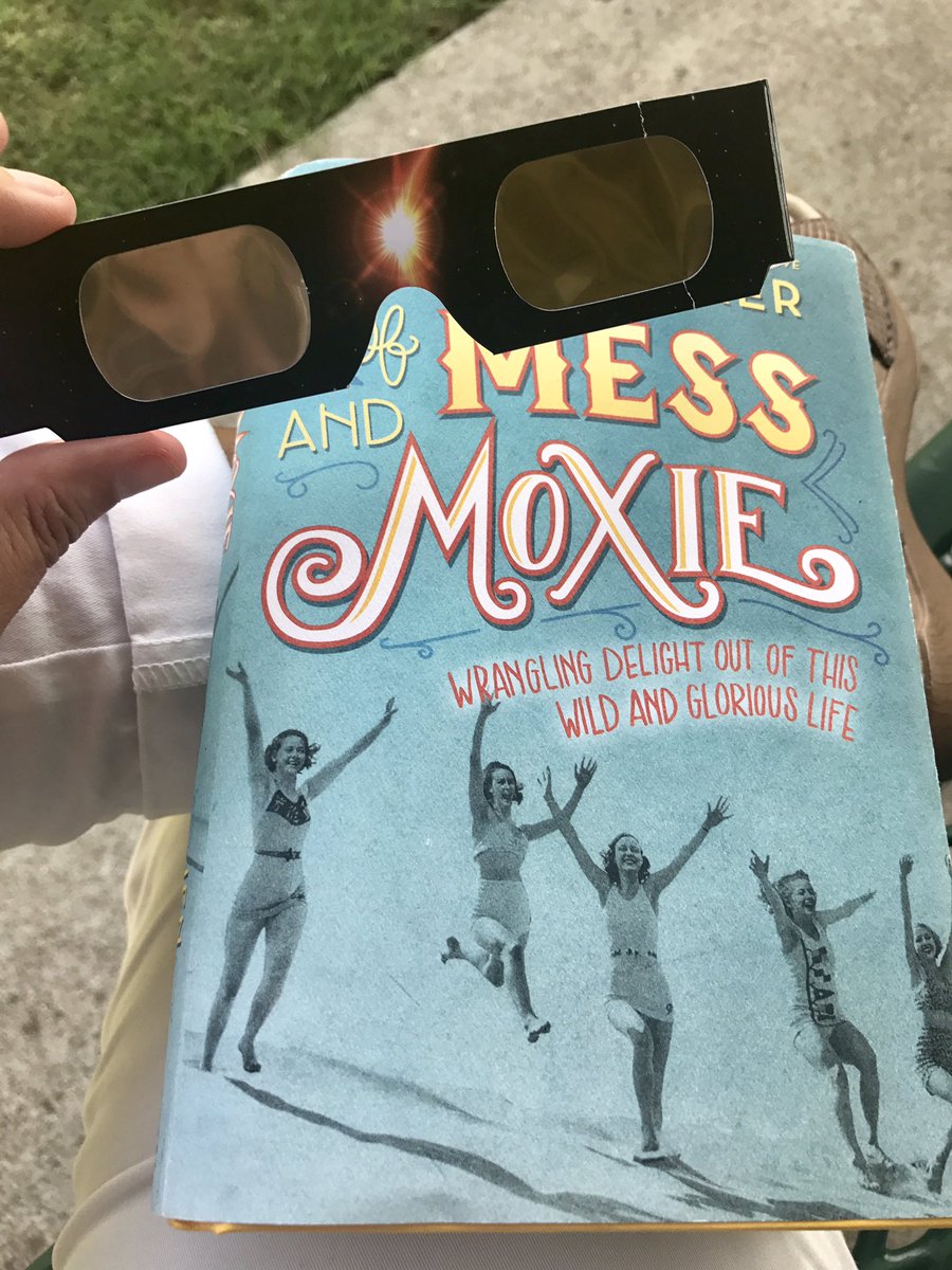 mooremolly's tweet image. Just waiting on the 98% eclipse here in Buford with @JenHatmaker #OfMessAndMoxie #eclipse2017