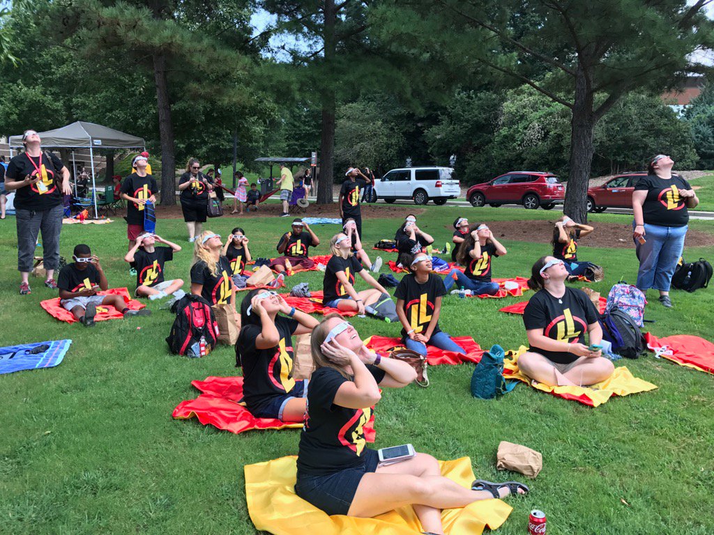 STEMcobb's tweet image. Cobb MS students loving seeing the #eclipse17 @clemson Thanks to @legendlearning #STEMCobb