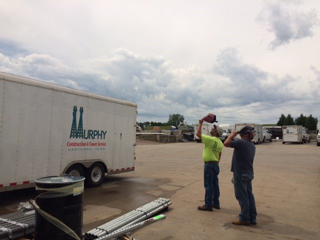 Who needs special sunglasses when you can use welding helmets to watch the Solar Eclipse! Todd and Bill acting like scientists today.