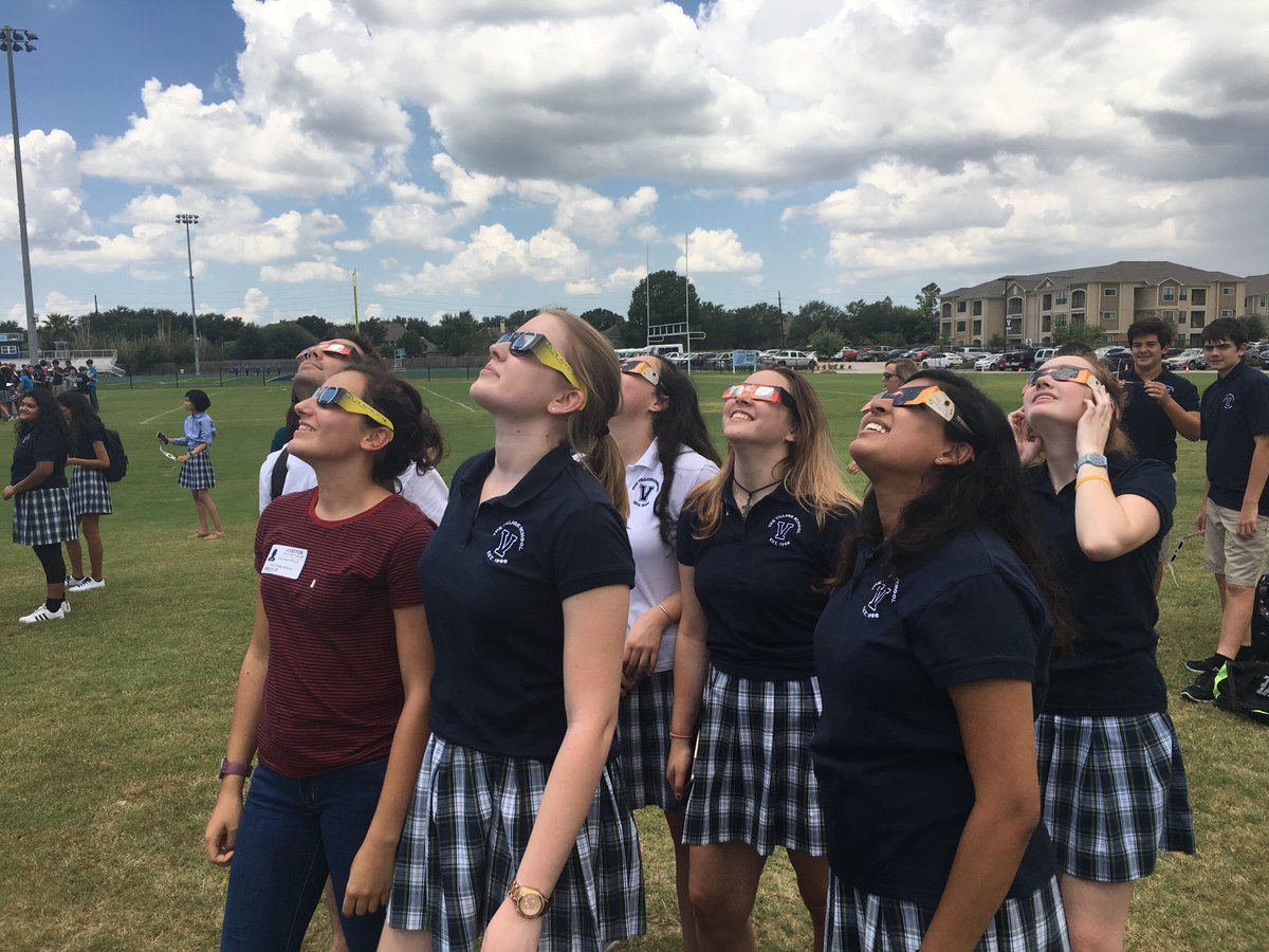 VillageVikings's tweet image. A day to remember! Village students viewing the #2017SolarEclipse.