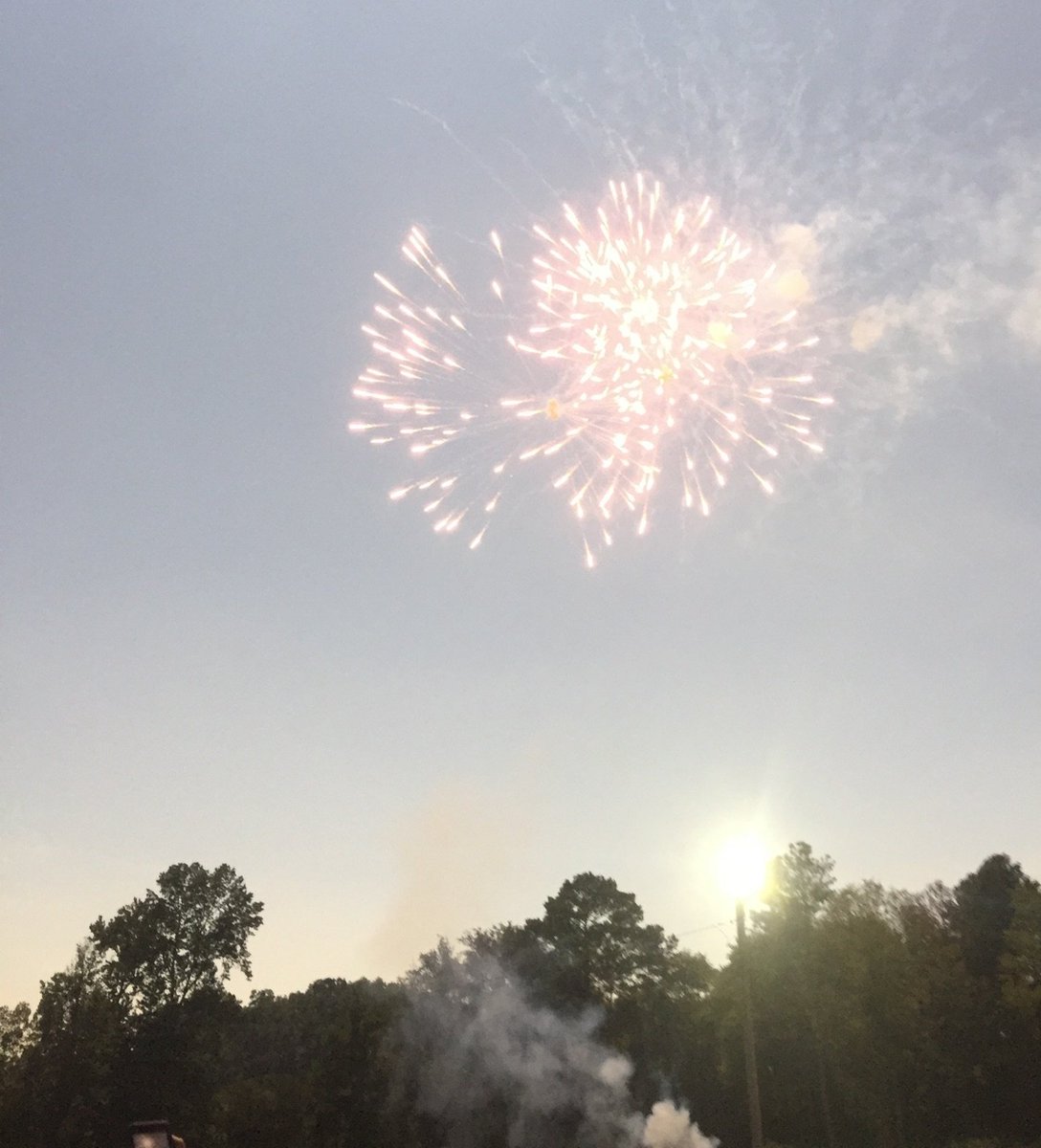 Russell_L_Hall's tweet photo. Fireworks and a total eclipse @mtolivecog . Once in a lifetime experience. https://t.co/r5xeaB8MO4