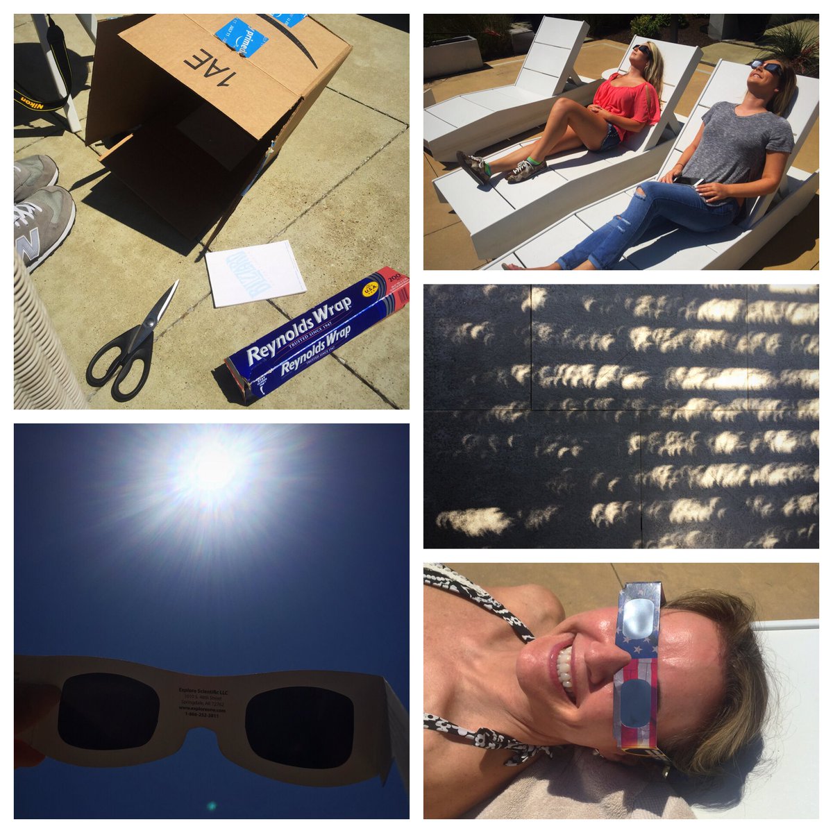 SoniaAzadTV's tweet photo. Def Cooler! π Shadows π Shades π Pinhole π Pool π #Eclipe2017 π #SolarEclipse π #Science π Geeking Out! #iamup #iamoutside #iamAmazed #wfaa https://t.co/1kbjZNB1Dd
