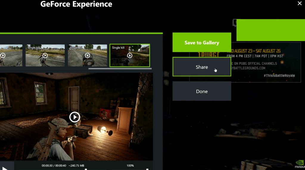 ポチンキ速報 Pubg 試合で起きたハイライトシーンを自動で録画 Nvidia Shadowplay Highlights を使って動画を共有しよう Pubg T Co Dyz7r80xb1