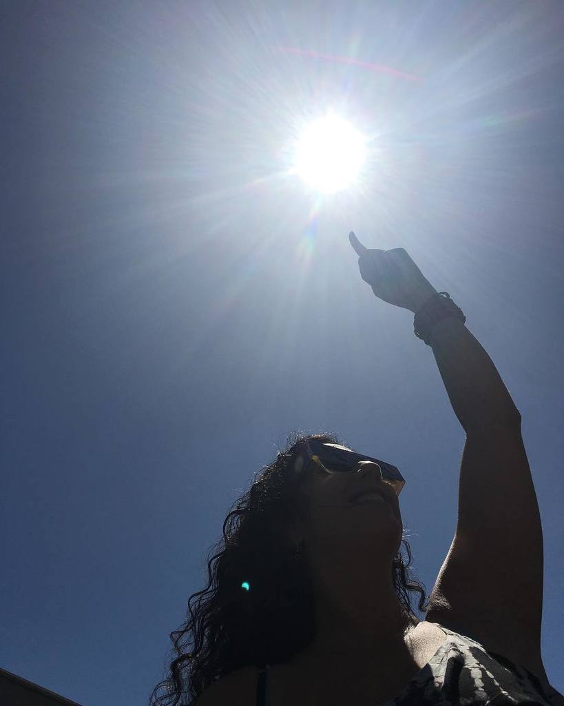 Taking in the solar energy of the eclipse #baskinit #solareclipse2017