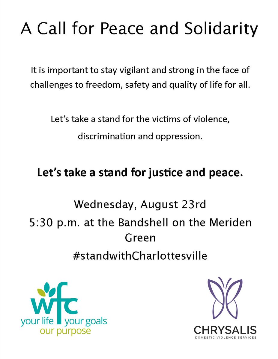 WFC_CT's tweet image. Join us if you can.