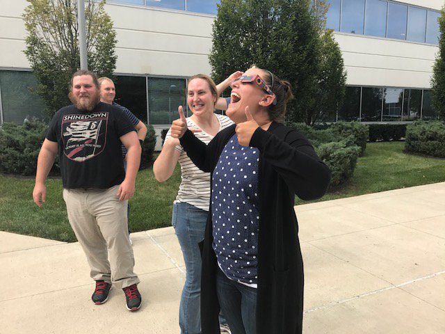 Annodyne's tweet photo. Our office is blasting "Total Eclipse of the Heart" after our mini-excursion outdoors to see the #solareclipse2017 #annodyne https://t.co/BC9NImhxL5