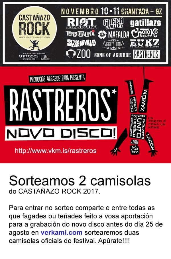 SORTEAMOS 2 CAMISOLAS DO CASTAÑAZO ROCK 2017