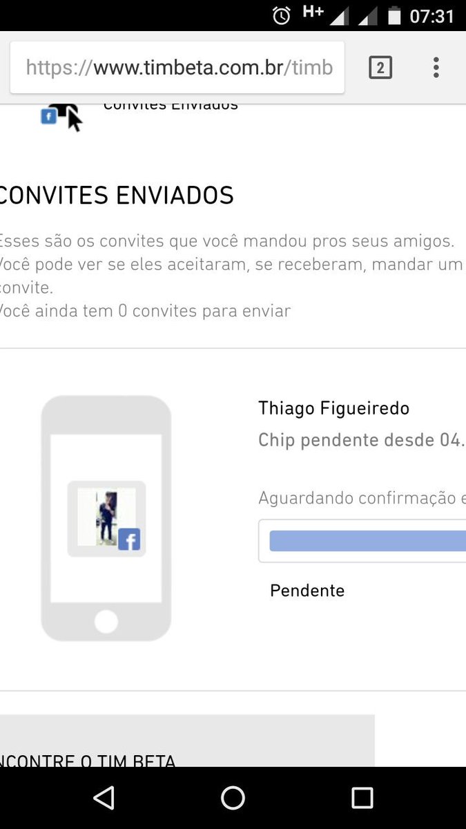 Mais um convite enviado