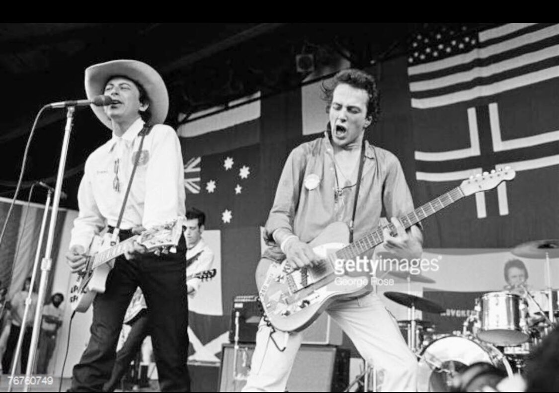 Happy Birthday Joe Strummer seen here w/ our friend/Austin TX icon Joe Ely on the Combat Rock Tour  