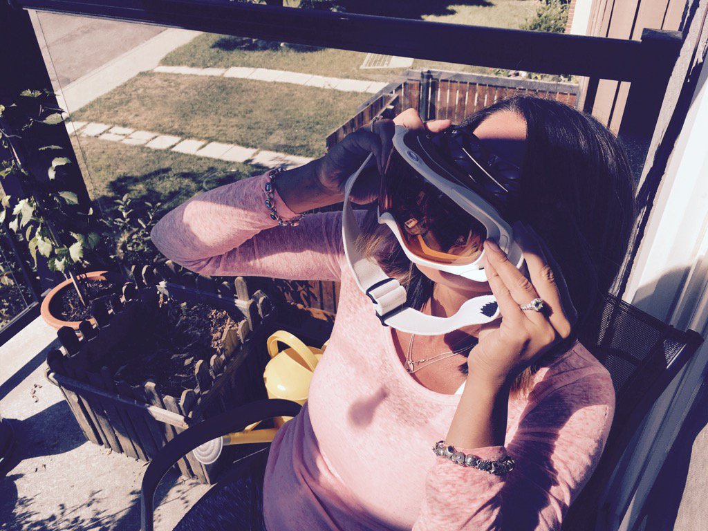 Veganrowgirl's tweet photo. Four pairs of sunglasses and snowboard goggles #fullsolareclipse #yyc https://t.co/erhk8BwGuD